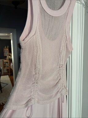 Light Pink Mesh Drawstring dress